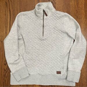 LL Bean Women’s Quilted 1/4 Zip Soft Gray size Small Petite